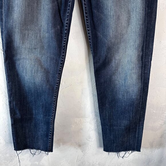 Mother Denim The Dropout Fray Moon Dark Jeans Womens 26 Stretch Comfort - Picture 3 of 13